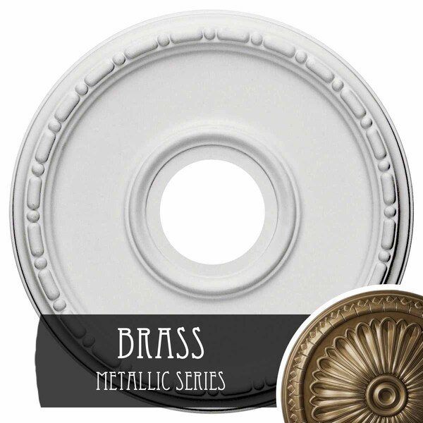 Ekena Millwork Medea Ceiling Medallion (Fits Canopies up to 5 3/8"), 16 1/2"OD x 3 7/8"ID x 1 1/2"P, Brass CM16MEBRS - main
